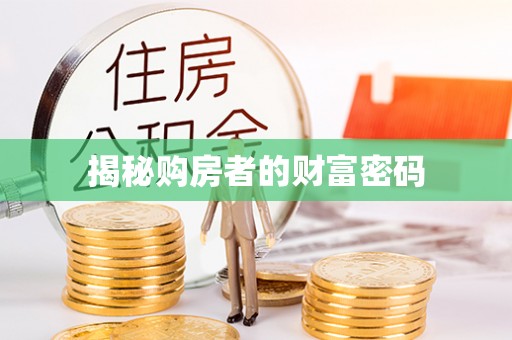 灵石揭秘购房者的财富密码